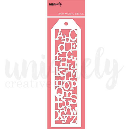 Uniquely Creative Mark Making Stencil - Grungy Alphabet