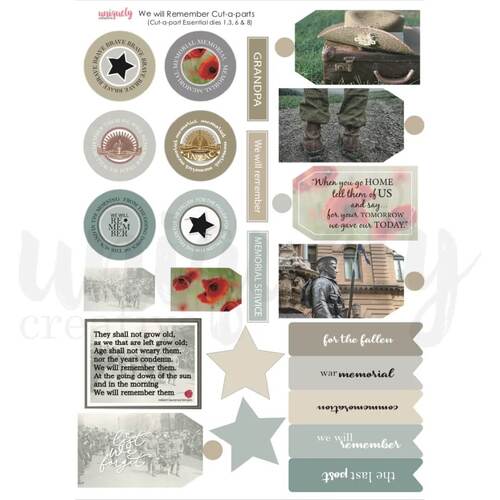 Uniquely Creative - We Will Remember Cut-a-part Sheet