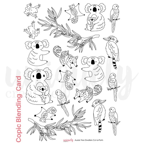 Uniquely Creative - Aussie Tree Dwellers Cut-a-part Sheet Copic Blending Card