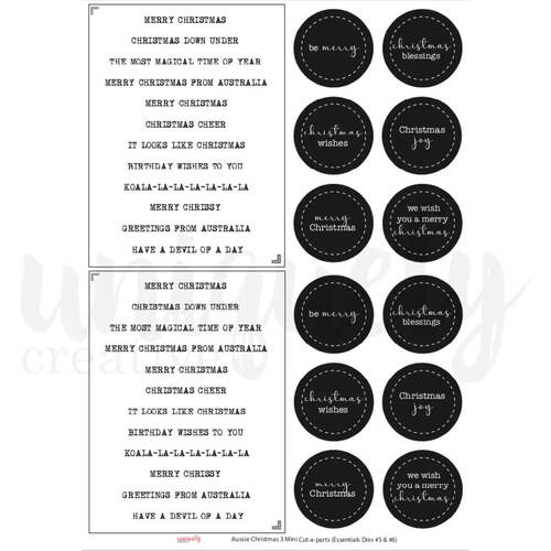 Uniquely Creative - Aussie Christmas 3 Mini Cut-a-part Sheet
