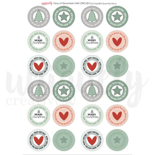 Uniquely Creative - Days of December Cut-a-part Sheet Mini Circles