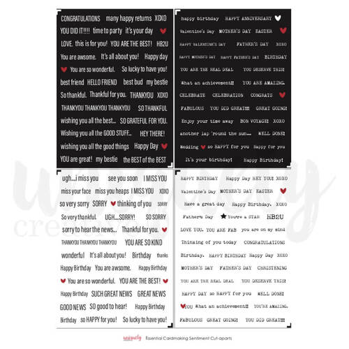 Uniquely Creative - Essential Cardmaking Sentiments Mini Cut-a-part Sheet