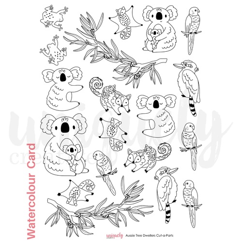 Uniquely Creative - Aussie Tree Dwellers Cut-a-part Sheet Watercolour