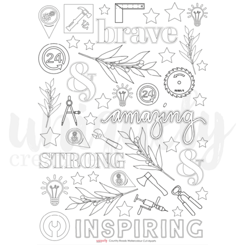 Uniquely Creative - Country Roads Watercolour Cut-A-Part Sheet