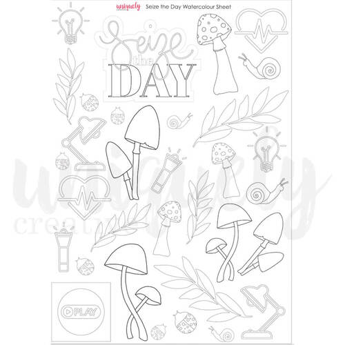 Uniquely Creative - Seize the Day Cut-a-part Sheet Watercolour