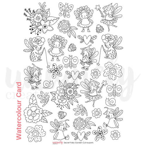 Uniquely Creative - Secret Fairy Garden Cut-a-part Sheet Watercolour