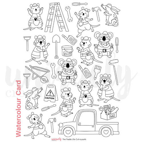 Uniquely Creative - The Tradie Life Cut-a-part Sheet Watercolour