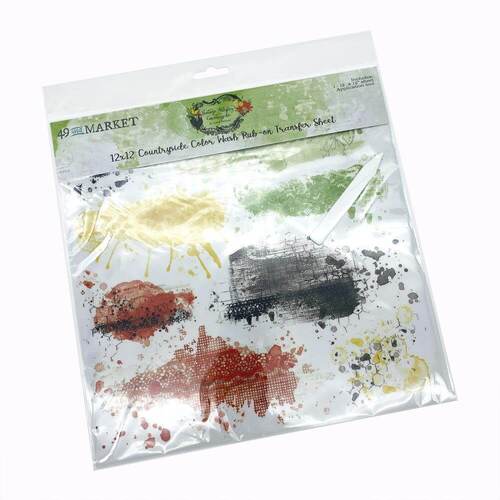 49 and Market Vintage Artistry Countryside Rub-Ons 12"X12" - Color Wash (1/Sheet)
