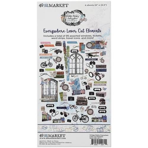 49 And Market Vintage Artistry Everywhere Laser Cut Outs - Elements