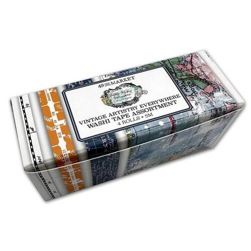49 And Market Vintage Artistry Everywhere Washi Tape 4/Pkg - Assortment