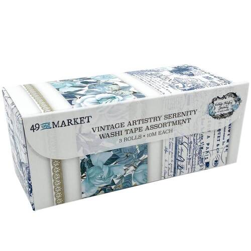 49 And Market Vintage Artistry Serenity Washi Tape Set 3/Pkg - Assortment