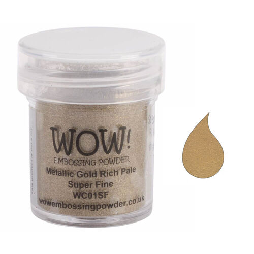 Wow! Embossing Powder Super Fine 15ml - Metallic Gold Rich Pale