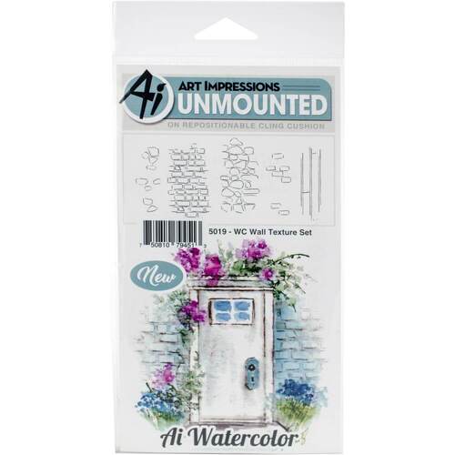 Art Impressions Watercolor Cling Rubber Stamps - Wall Texture