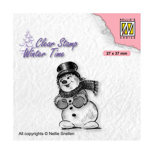 Nellie Snellen Clear Stamps Winter Time - Snowman with Tophat WT006