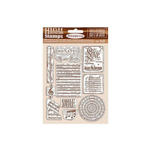 Stamperia Cling Rubber Stamp 5.5"X7" - Music, Passion WTKCC197