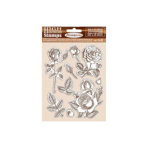 Stamperia Cling Rubber Stamp 5.5"X7" - Rose, Passion WTKCC198