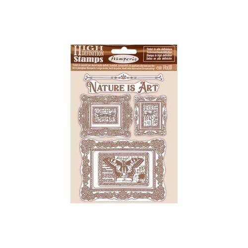 Stamperia Cling Rubber Stamp 5.5"X7" - Nature Is Art Frames, Atelier Des Arts WTKCC200